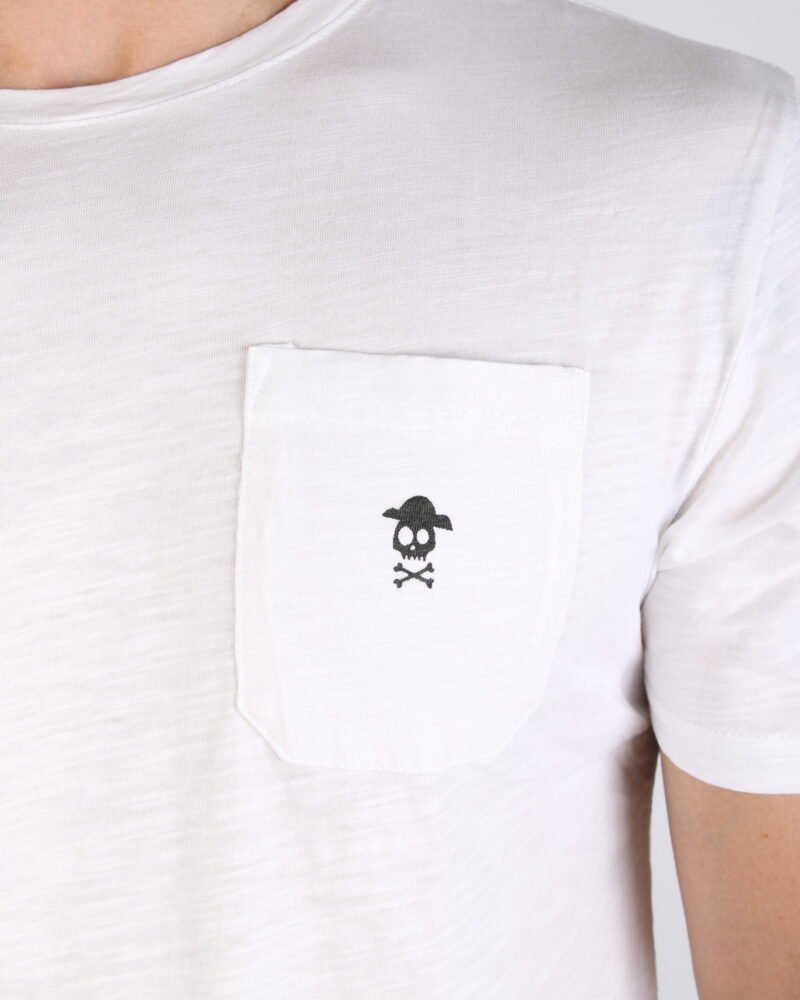 Camiseta "El contrabandista" Bolsillo lateral Blanca