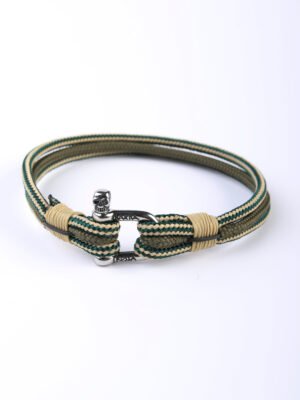 Pulsera triple  Verde Caqui acabado Naranja