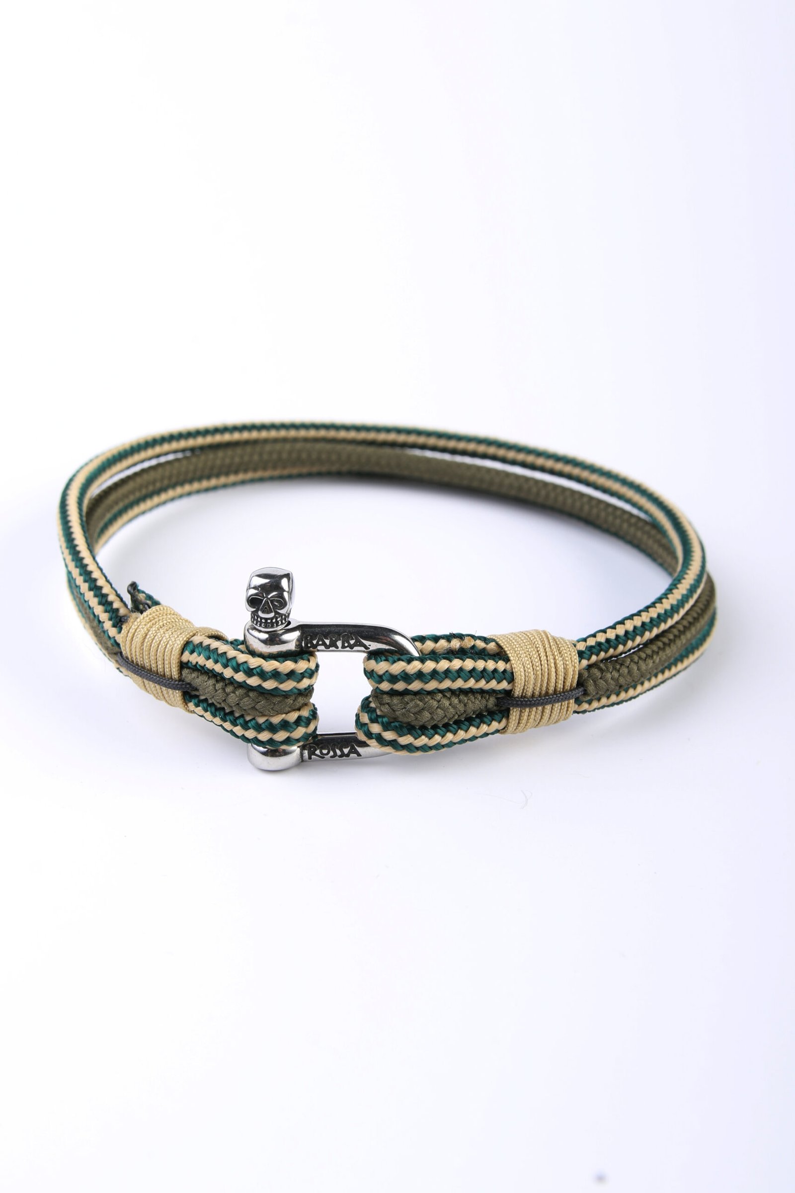 Pulsera triple lineal Verde caqui y beige