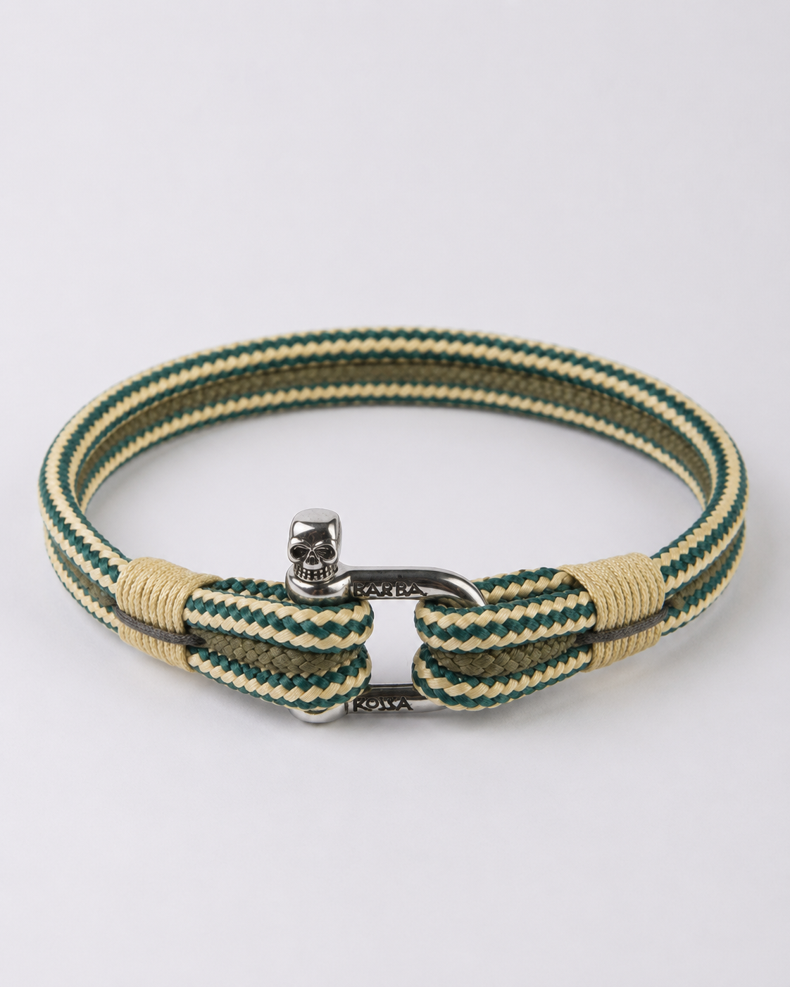 Bracelet triple lineal Vert kaki y beige