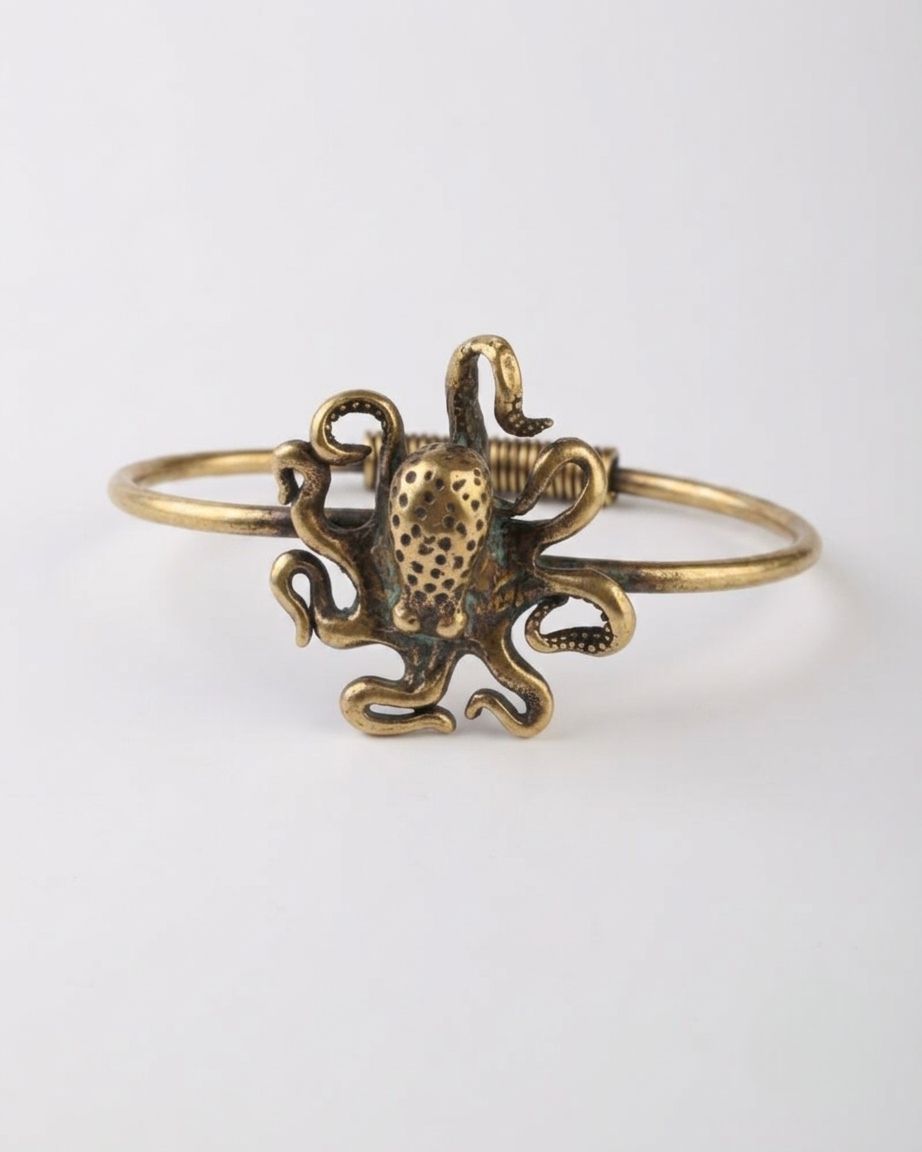 Pulsera Rígida Octopus old gold